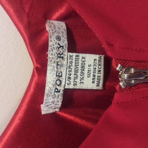 Poetry red full zipper dress. Very sexy. No flaws. Size small. - Picture 5 of 6